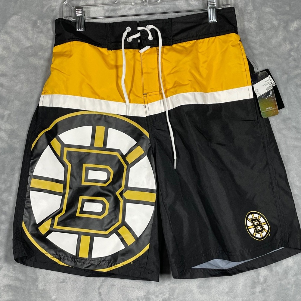 NHL Boston Bruins G-III Sports Carl Banks Swim Trunks Board Shorts Mens M NEW